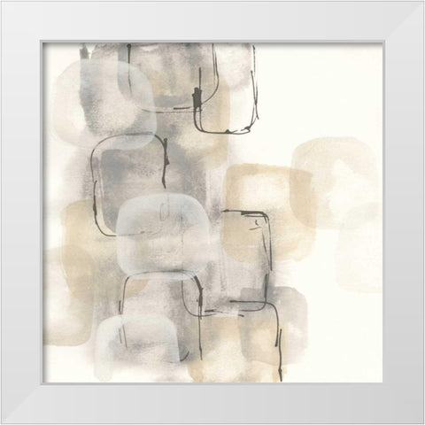 Neutral Stacking II White Modern Wood Framed Art Print by Paschke, Chris