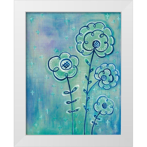 Magical Flowers III White Modern Wood Framed Art Print by Averinos, Melissa