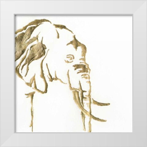 Gilded Elephant White Modern Wood Framed Art Print by Paschke, Chris