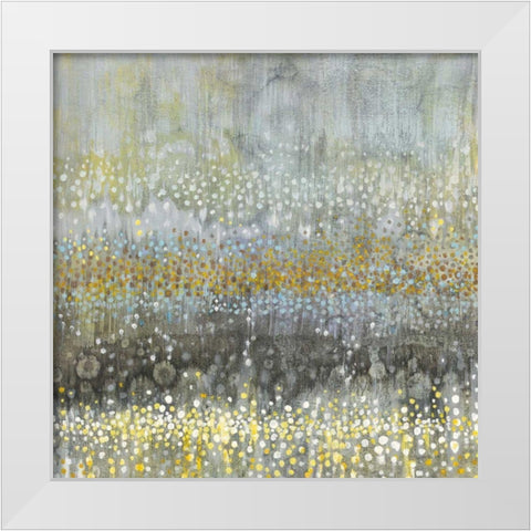 Rain Abstract III White Modern Wood Framed Art Print by Nai, Danhui