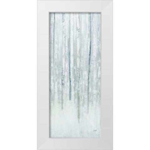 Birches in Winter Blue Gray Panel II White Modern Wood Framed Art Print by Purinton, Julia