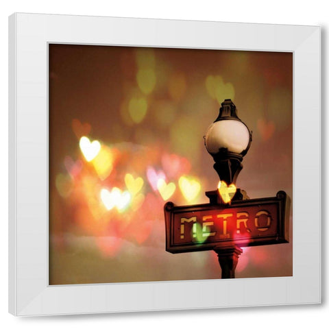 Night Life Paris White Modern Wood Framed Art Print by Bevan, Keri