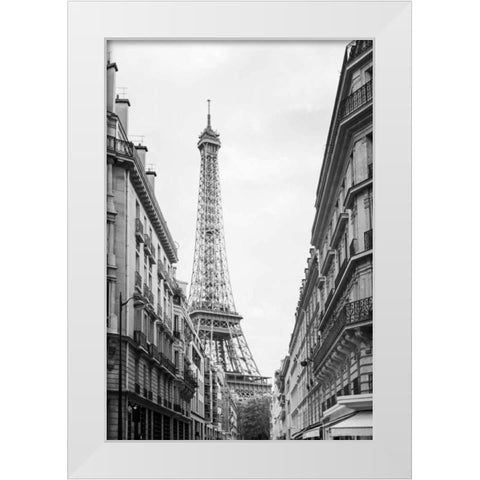 Eiffel Glimpse White Modern Wood Framed Art Print by Marshall, Laura