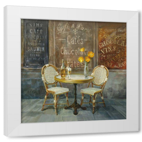 French Cafe White Modern Wood Framed Art Print by Nai, Danhui