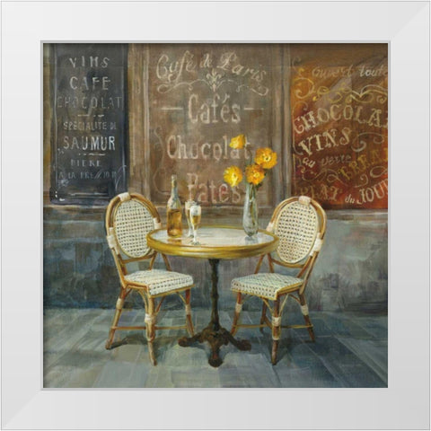 French Cafe White Modern Wood Framed Art Print by Nai, Danhui