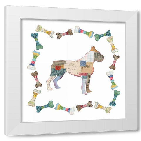 Good Dog I Sq with Border White Modern Wood Framed Art Print by Prahl, Courtney