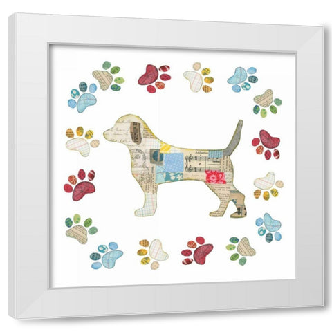 Good Dog IV Sq with Border White Modern Wood Framed Art Print by Prahl, Courtney