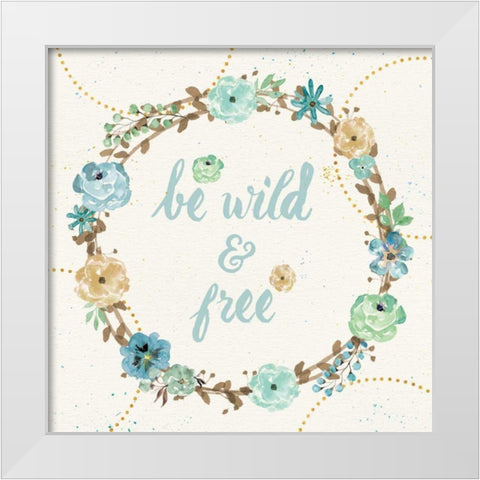 Flutterby Blooms V White Modern Wood Framed Art Print by Aiken, Jess