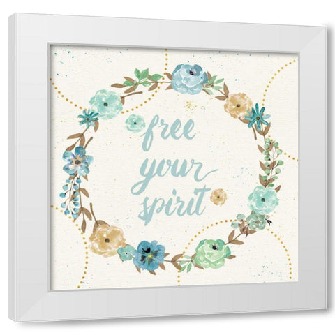 Flutterby Blooms VI White Modern Wood Framed Art Print by Aiken, Jess