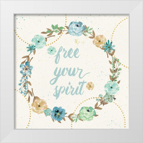 Flutterby Blooms VI White Modern Wood Framed Art Print by Aiken, Jess