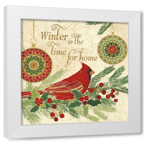Winter Feathers V White Modern Wood Framed Art Print by Charron, Veronique