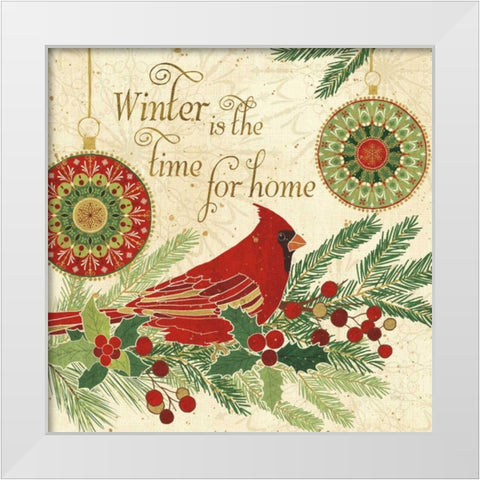 Winter Feathers V White Modern Wood Framed Art Print by Charron, Veronique