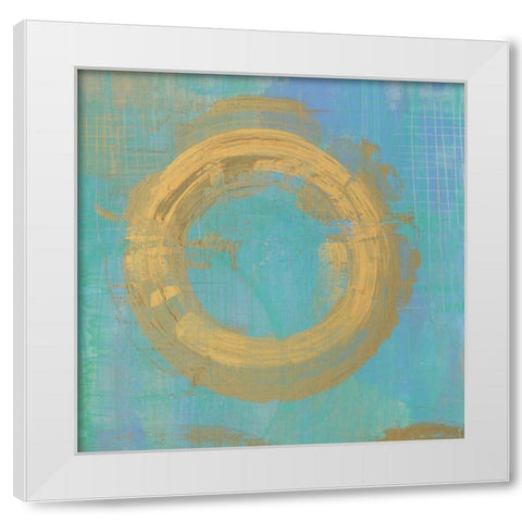 Golden Circles II White Modern Wood Framed Art Print by Averinos, Melissa