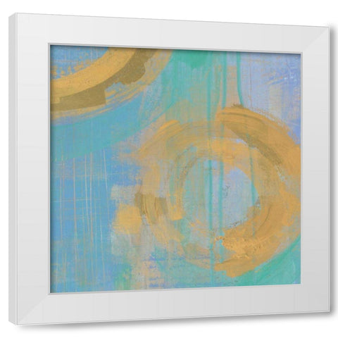 Golden Circles III White Modern Wood Framed Art Print by Averinos, Melissa