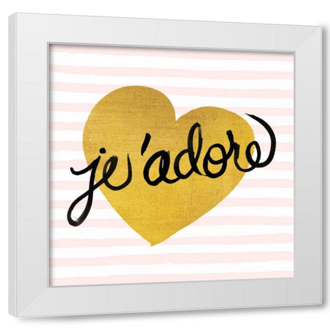 Jadore Black and Gold White Modern Wood Framed Art Print by Studio Bella