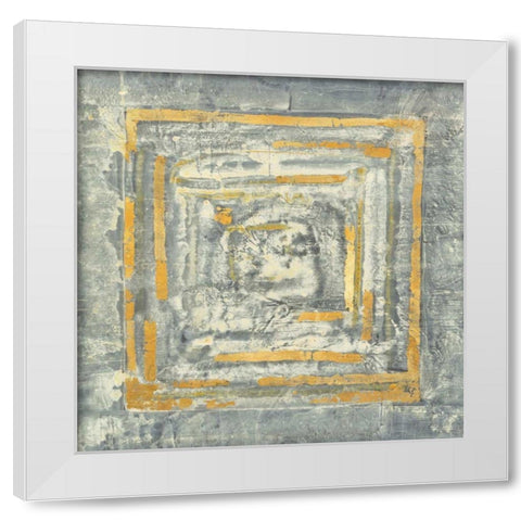 Gold Tapestry I Gold and White White Modern Wood Framed Art Print by Hristova, Albena