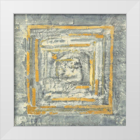 Gold Tapestry I Gold and White White Modern Wood Framed Art Print by Hristova, Albena