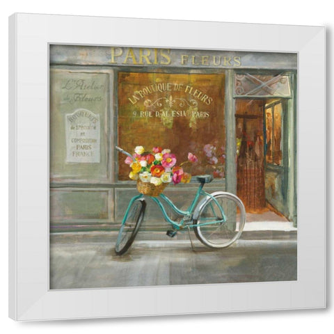 French Flowershop v2 White Modern Wood Framed Art Print by Nai, Danhui