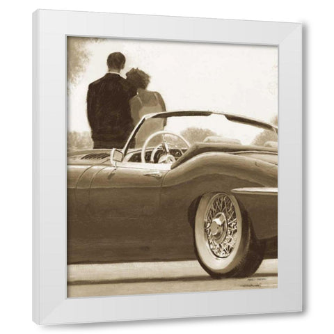 A Ride in Paris I Sepia Crop White Modern Wood Framed Art Print by Fabiano, Marco