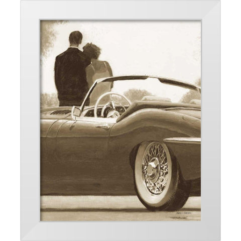 A Ride in Paris I Sepia Crop White Modern Wood Framed Art Print by Fabiano, Marco