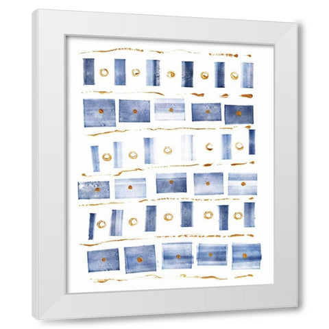 Ocean Blue III White Modern Wood Framed Art Print by Wild Apple Portfolio