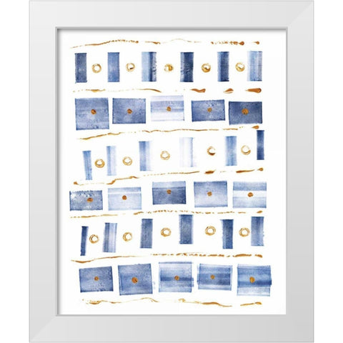 Ocean Blue III White Modern Wood Framed Art Print by Wild Apple Portfolio
