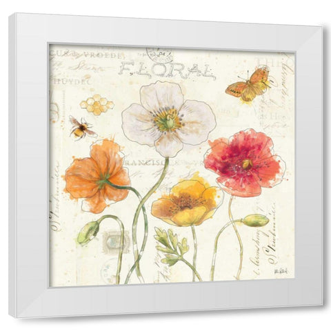 Painted Poppies III White Modern Wood Framed Art Print by Pertiet, Katie