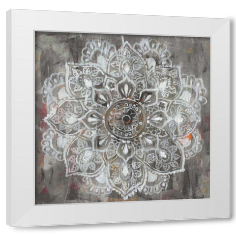 Mandala in Neutral II White Modern Wood Framed Art Print by Nai, Danhui