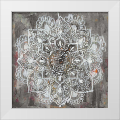 Mandala in Neutral II White Modern Wood Framed Art Print by Nai, Danhui