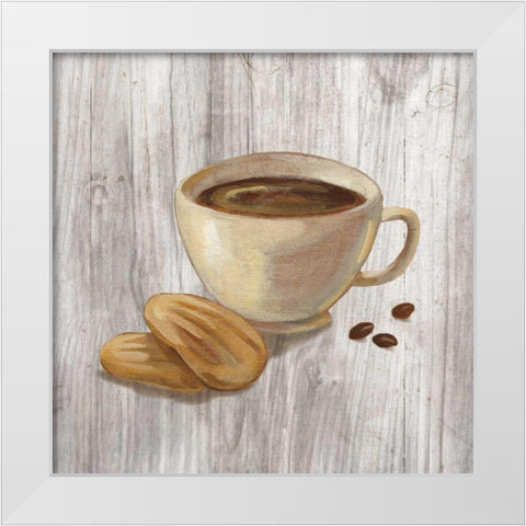 Coffee Time II on Wood White Modern Wood Framed Art Print by Vassileva, Silvia