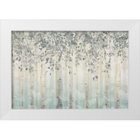 Silver and Gray Dream Forest I White Modern Wood Framed Art Print by Wiens, James