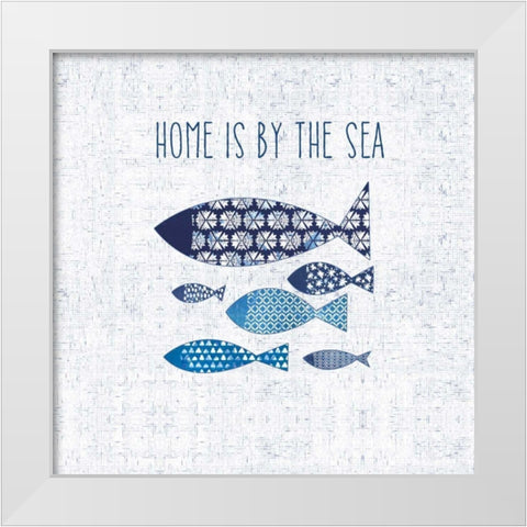 Sunday on the Coast V White Modern Wood Framed Art Print by Pela