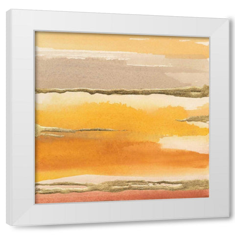 Gilded Amber II White Modern Wood Framed Art Print by Paschke, Chris
