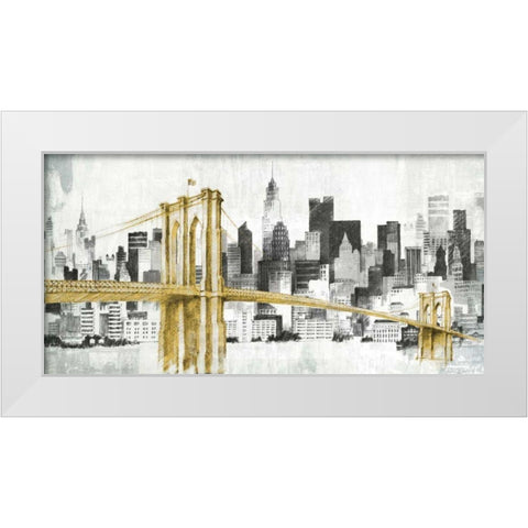 New York Skyline I Yellow Bridge no Words White Modern Wood Framed Art Print by Tillmon, Avery