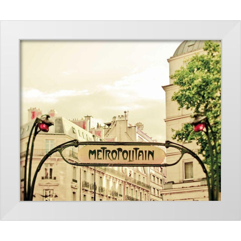 A Lily in Paris White Modern Wood Framed Art Print by Bevan, Keri