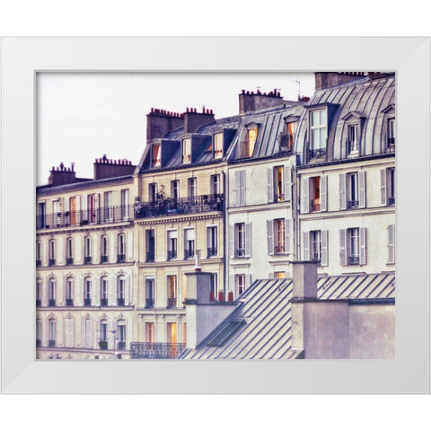 Bon Nuit Paris White Modern Wood Framed Art Print by Bevan, Keri