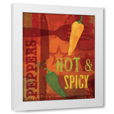 Pimento II White Modern Wood Framed Art Print by Charron, Veronique