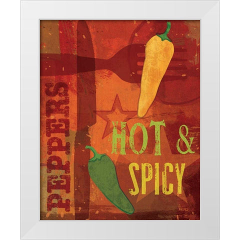 Pimento II White Modern Wood Framed Art Print by Charron, Veronique