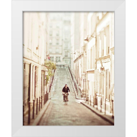 The Bicycle Thief White Modern Wood Framed Art Print by Bevan, Keri