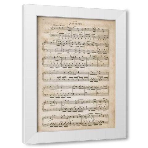 Sheet of Music III White Modern Wood Framed Art Print by Wild Apple Portfolio