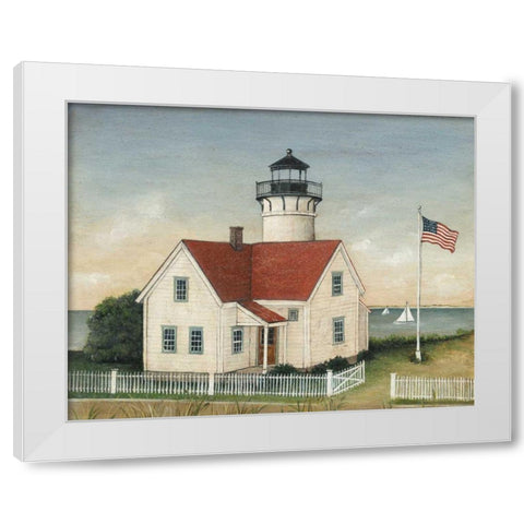 Lighthouse Keepers House White Modern Wood Framed Art Print by Brown, David Carter