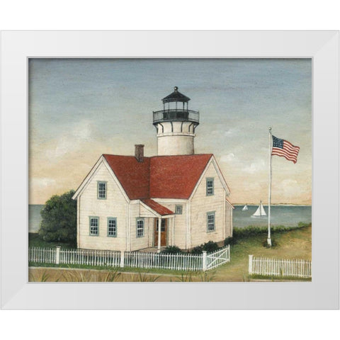 Lighthouse Keepers House White Modern Wood Framed Art Print by Brown, David Carter