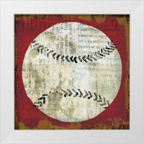 Ball I White Modern Wood Framed Art Print by Mullan, Michael