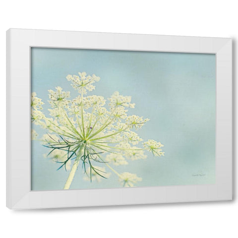 Flower on Blue I Crop White Modern Wood Framed Art Print by Urquhart, Elizabeth