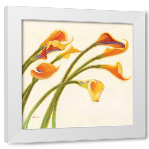 Callas in the Wind I White Modern Wood Framed Art Print by Novak, Shirley