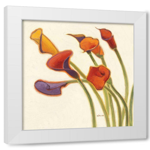 Callas in the Wind II White Modern Wood Framed Art Print by Novak, Shirley