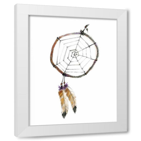 Indian Dreamcatcher White Modern Wood Framed Art Print by Tillmon, Avery