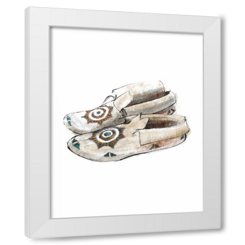 Indian Moccasins White Modern Wood Framed Art Print by Tillmon, Avery