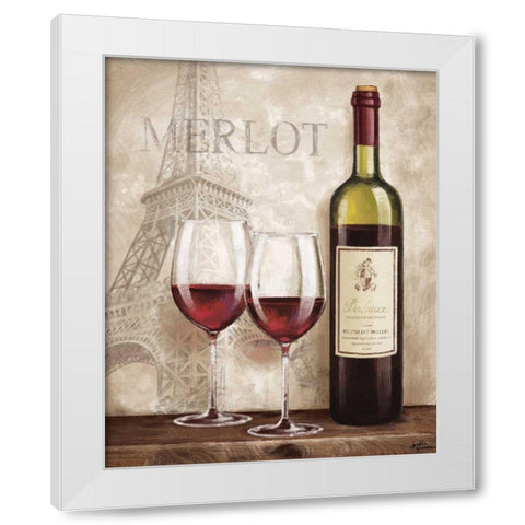 Wine in Paris III White Modern Wood Framed Art Print by Penner, Janelle