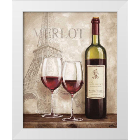 Wine in Paris III White Modern Wood Framed Art Print by Penner, Janelle